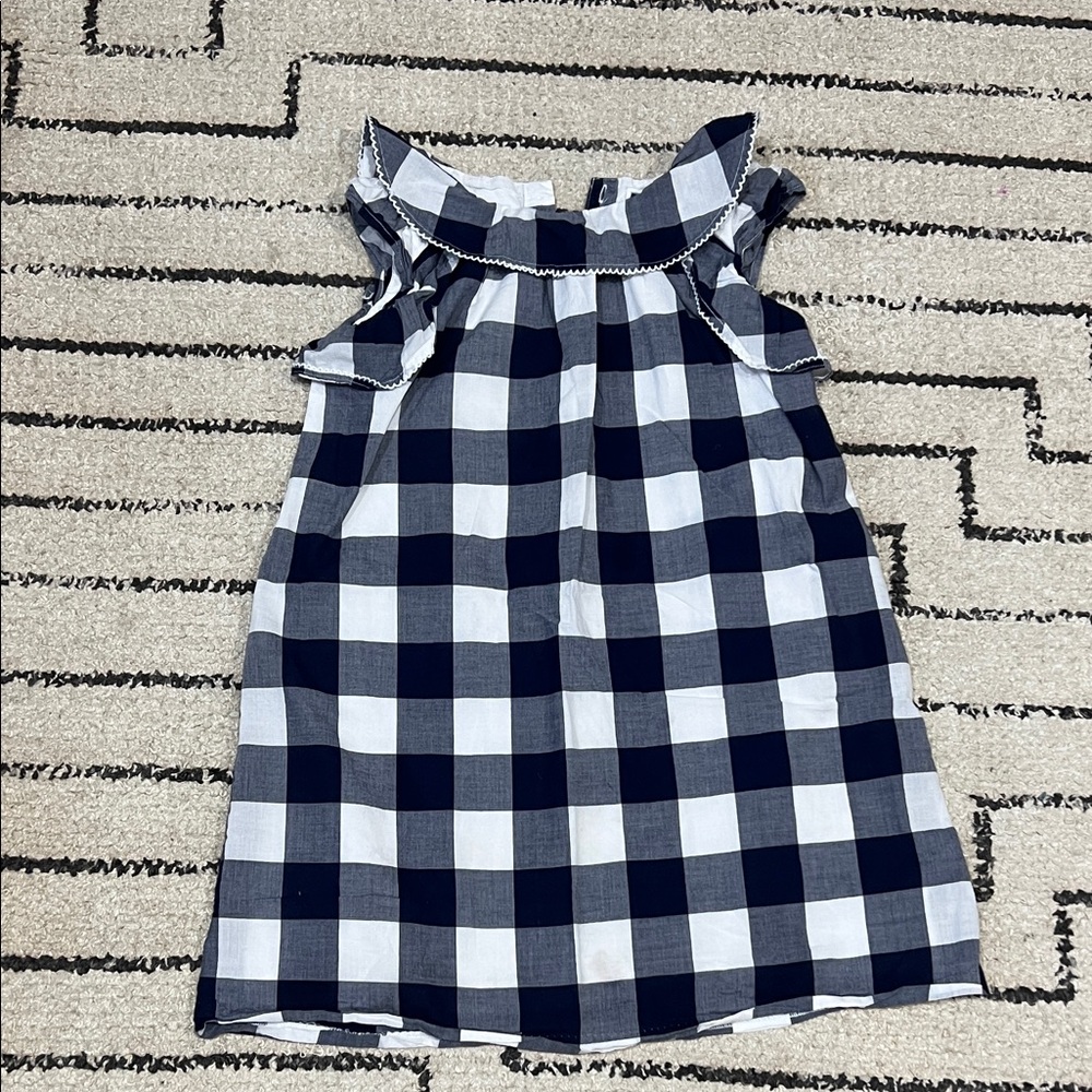 Janie and Jack Navy and White Plaid Dress